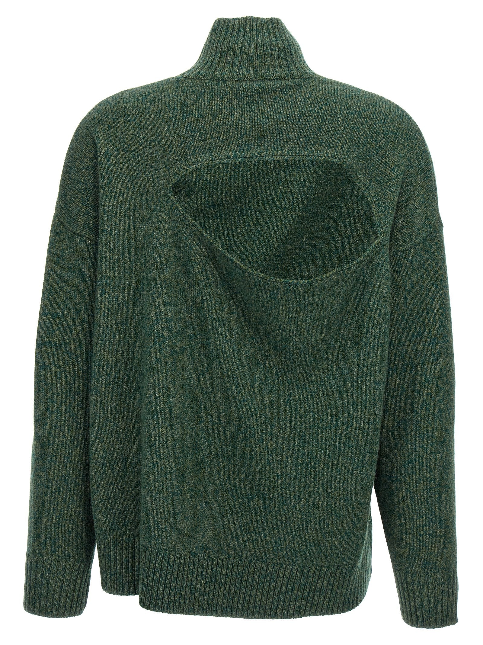 Cardigan by Victoria Beckham for women in cashmere bicolour & green showcases a luxurious silhouette, meticulously detailed with a sophisticated high-neck neckline and for a refined finish.