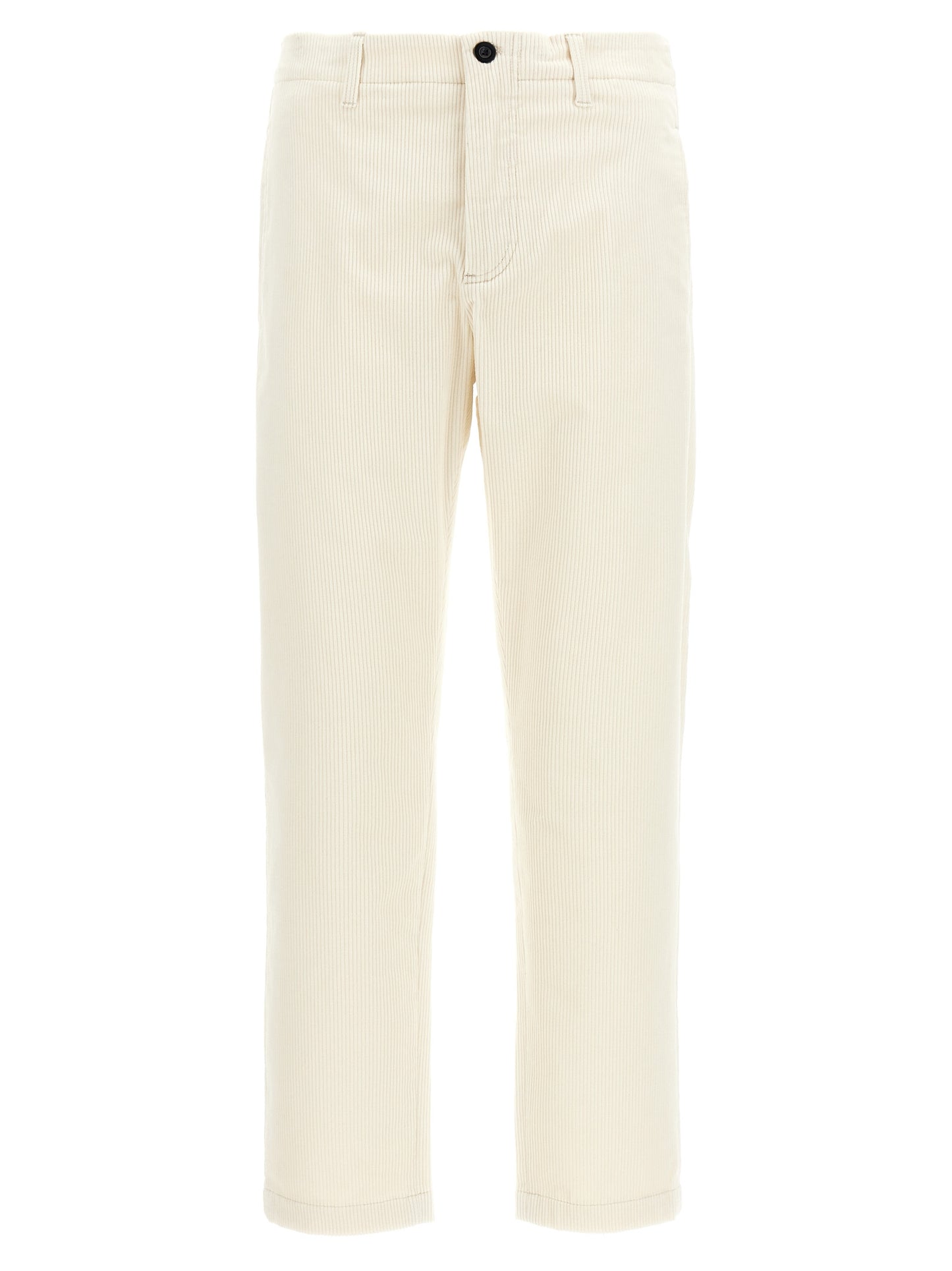 Casual Pants by Department 5 for men in stretch cotton corduroy white features an sartorial and long with a cut for a sartorial finish.