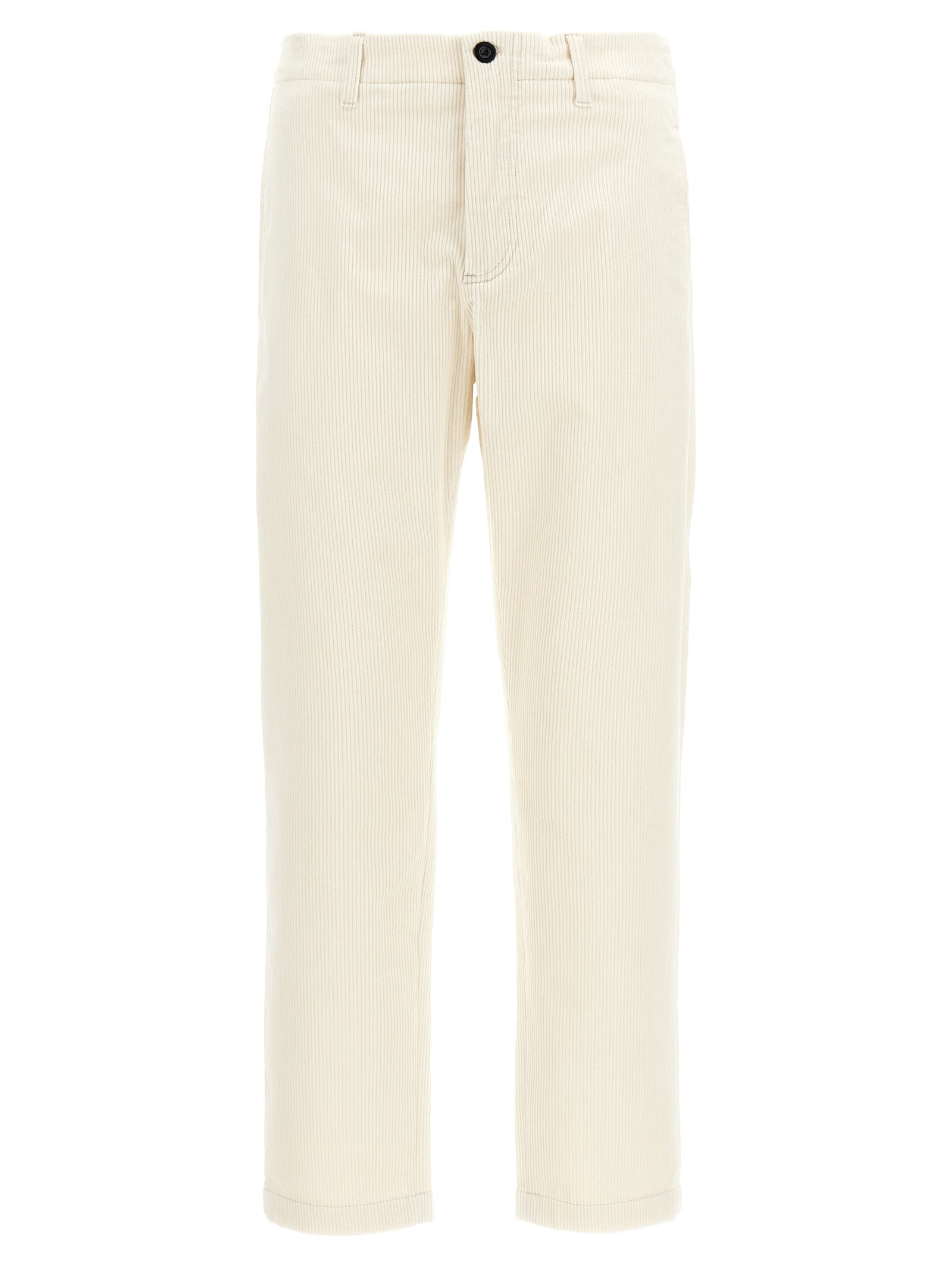Casual Pants by Department 5 for men in stretch cotton corduroy white features an sartorial and long with a cut for a sartorial finish.