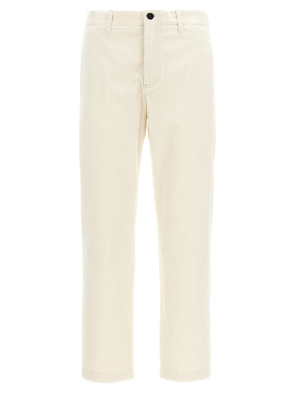 Casual Pants by Department 5 for men in stretch cotton corduroy white features an sartorial and long with a cut for a sartorial finish.