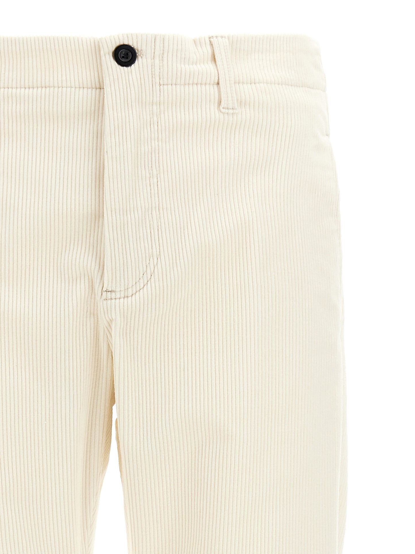 Casual Pants by Department 5 for men in stretch cotton corduroy white features an refined tailoring silhouette, showcasing a premium with a and long cut for a refined tailoring look.