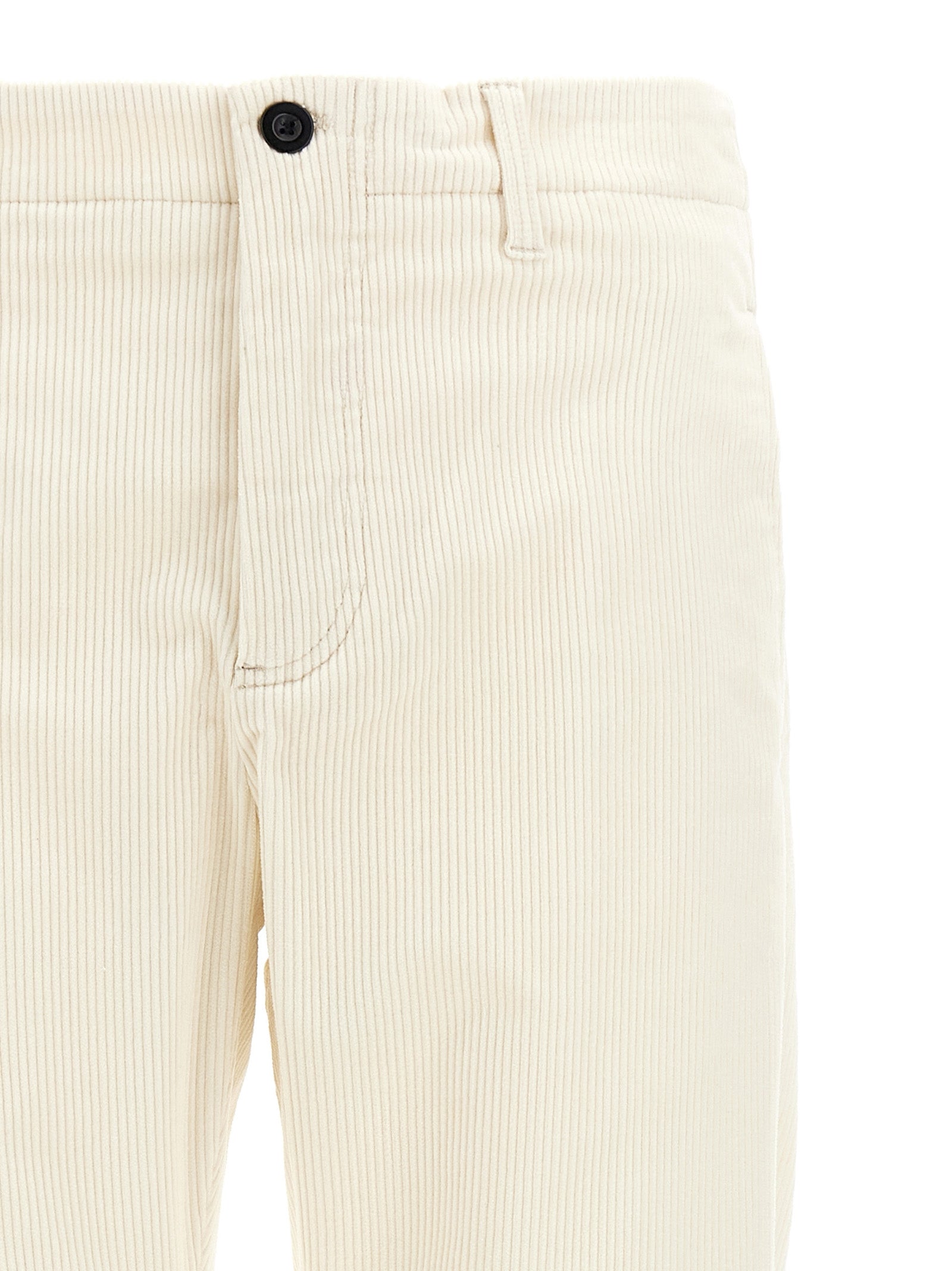 Casual Pants by Department 5 for men in stretch cotton corduroy white features an refined tailoring silhouette, showcasing a premium with a and long cut for a refined tailoring look.