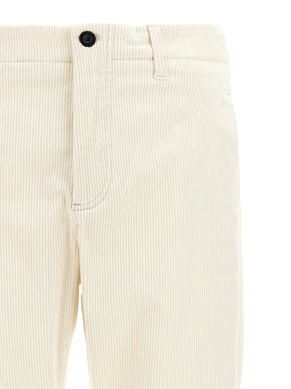Casual Pants by Department 5 for men in stretch cotton corduroy white features an refined tailoring silhouette, showcasing a premium with a and long cut for a refined tailoring look.