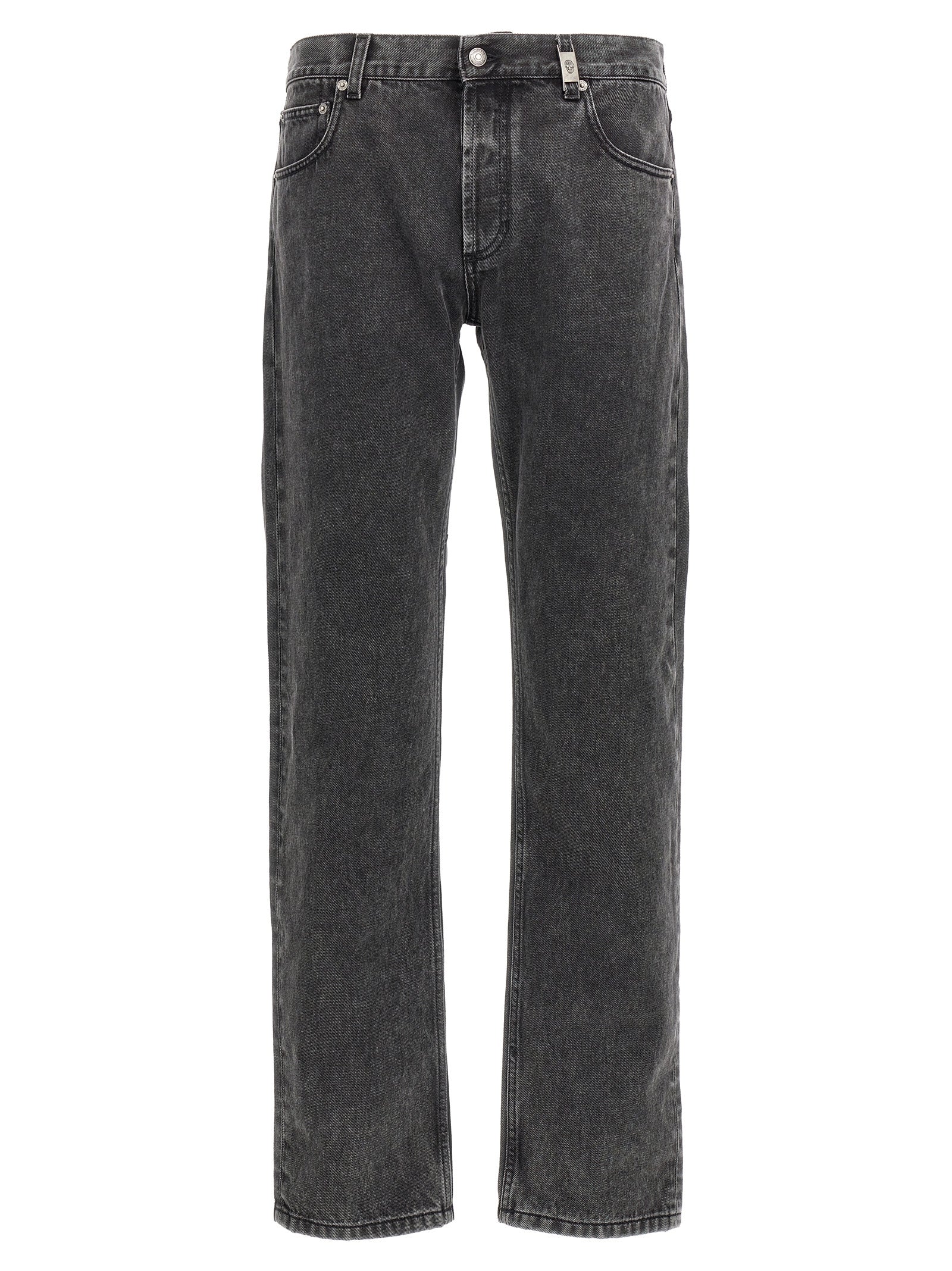 Jeans by Alexander McQueen for men in denim cotton black features an refined tailoring silhouette, showcasing a premium straight-leg with a and long cut for a refined tailoring look.