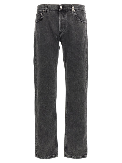 Jeans by Alexander McQueen for men in denim cotton black features an refined tailoring silhouette, showcasing a premium straight-leg with a and long cut for a refined tailoring look.