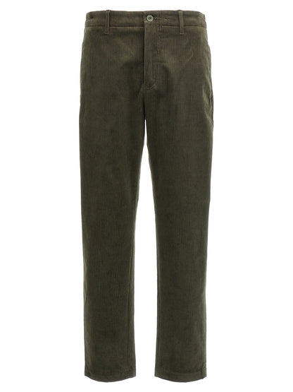Pants by Department 5 for men in stretch cotton corduroy bicolour & green features an on trend silhouette with a and cut in an elegant long for a sophisticated look.