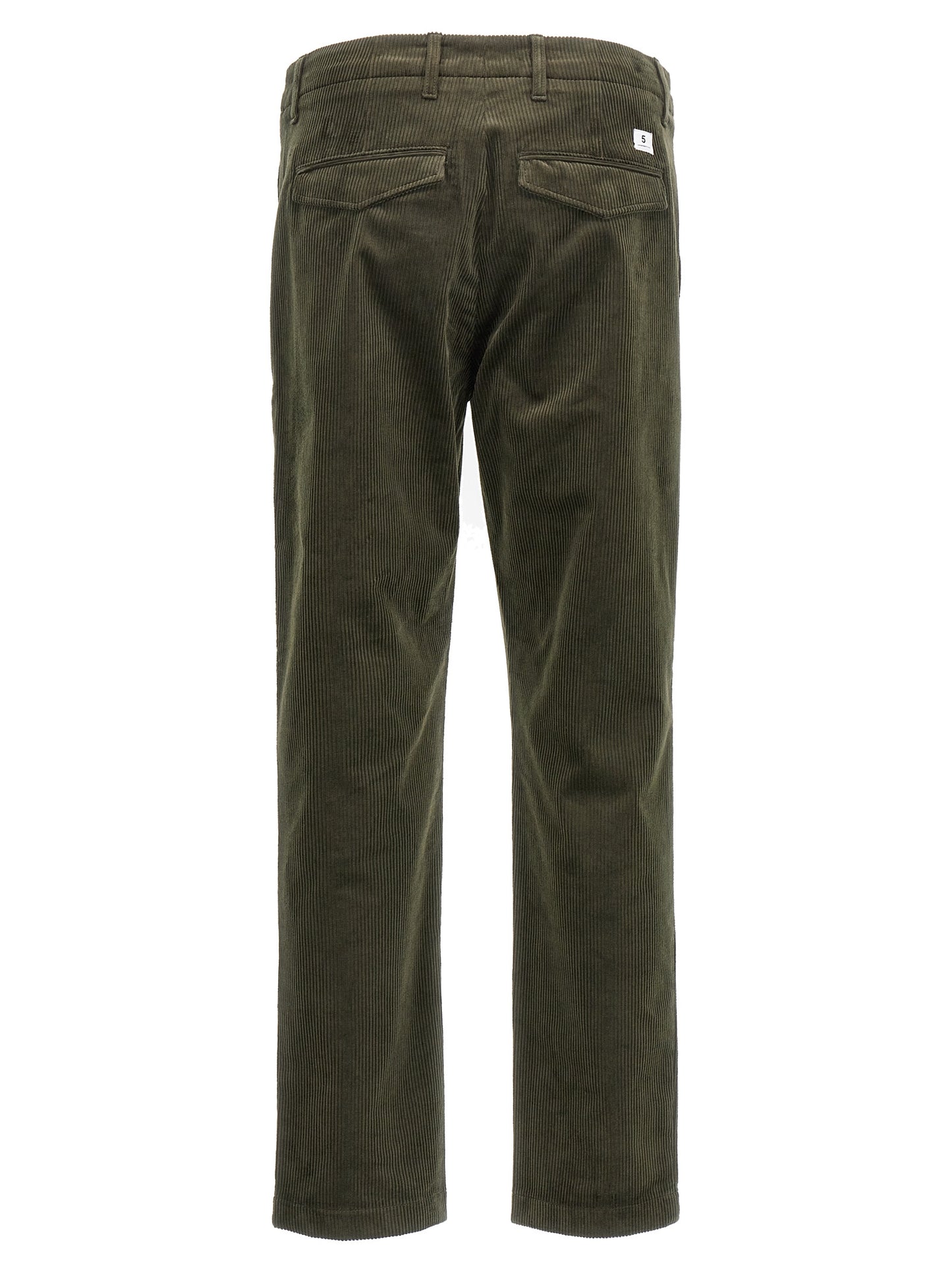 Pants by Department 5 for men in stretch cotton corduroy bicolour & green features an understated silhouette, showcasing a sophisticated and long with a refined for an understated, polished aesthetic.