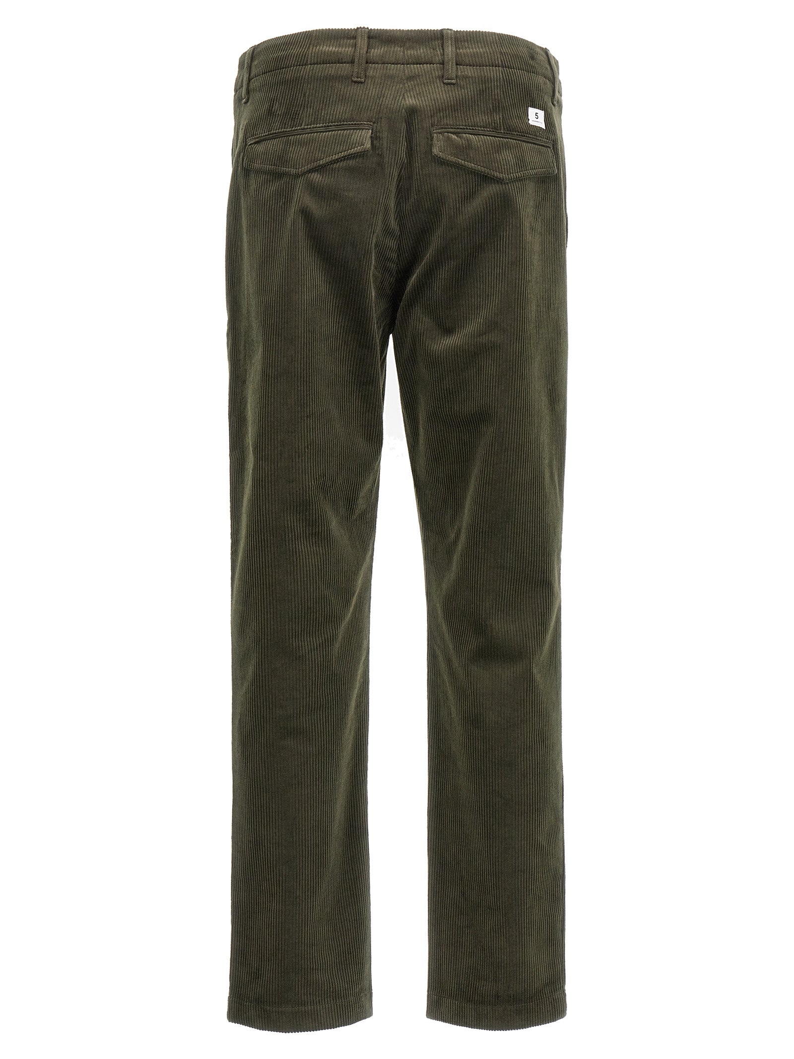 Pants by Department 5 for men in stretch cotton corduroy bicolour & green features an understated silhouette, showcasing a sophisticated and long with a refined for an understated, polished aesthetic.