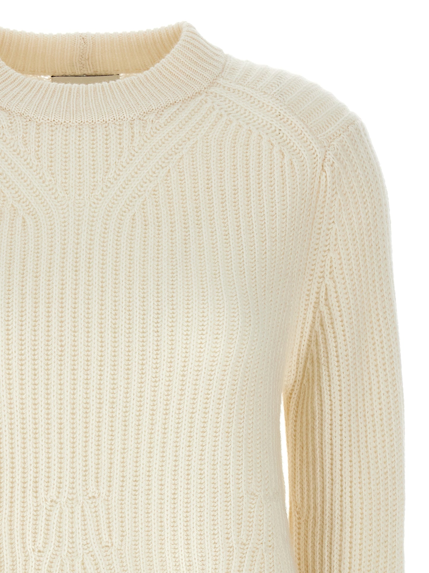Cardigan by Loulou De Saison for women in cashmere white features a nuanced silhouette with a refined crew neckline and nuanced detailing for a sophisticated look.