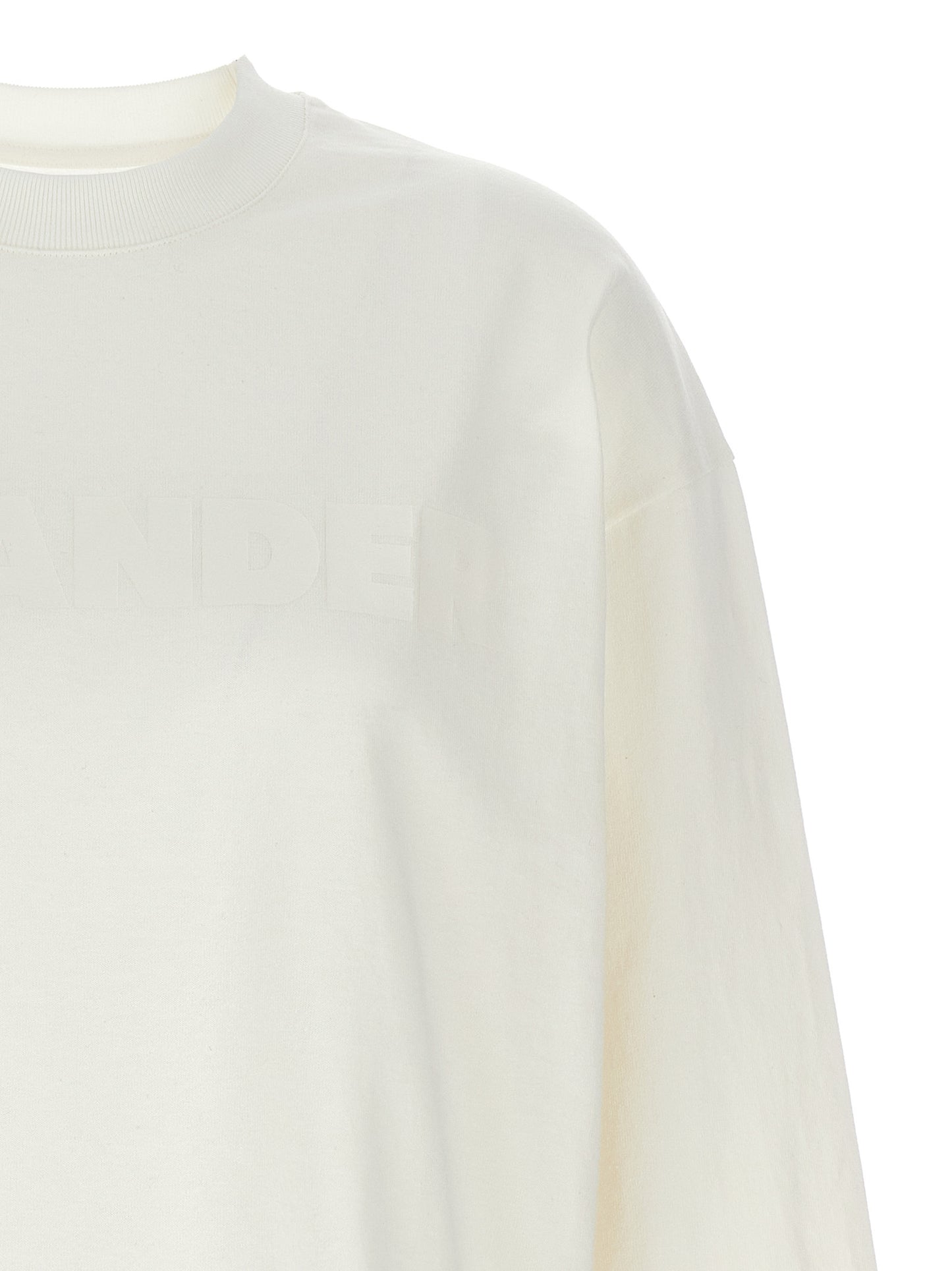 T-Shirt by Jil Sander for women in cotton white & print features a plush silhouette, showcasing a sophisticated crew neckline and for a truly plush finish.