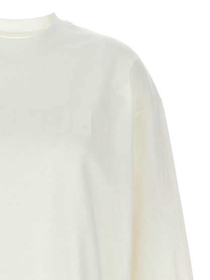 T-Shirt by Jil Sander for women in cotton white & print features a plush silhouette, showcasing a sophisticated crew neckline and for a truly plush finish.