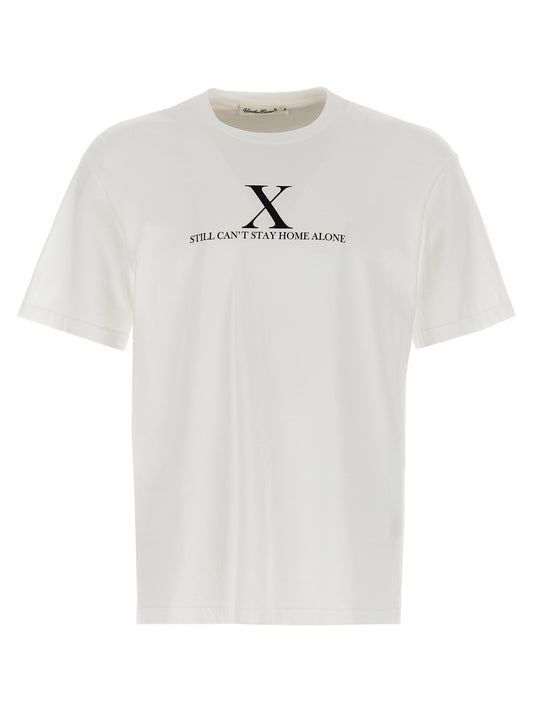 T-Shirt by Undercover for women in cotton white & print showcases a fashionable silhouette, elegantly detailed with a fashionable short-sleeve and crew neckline for a sophisticated, high-fashion look.