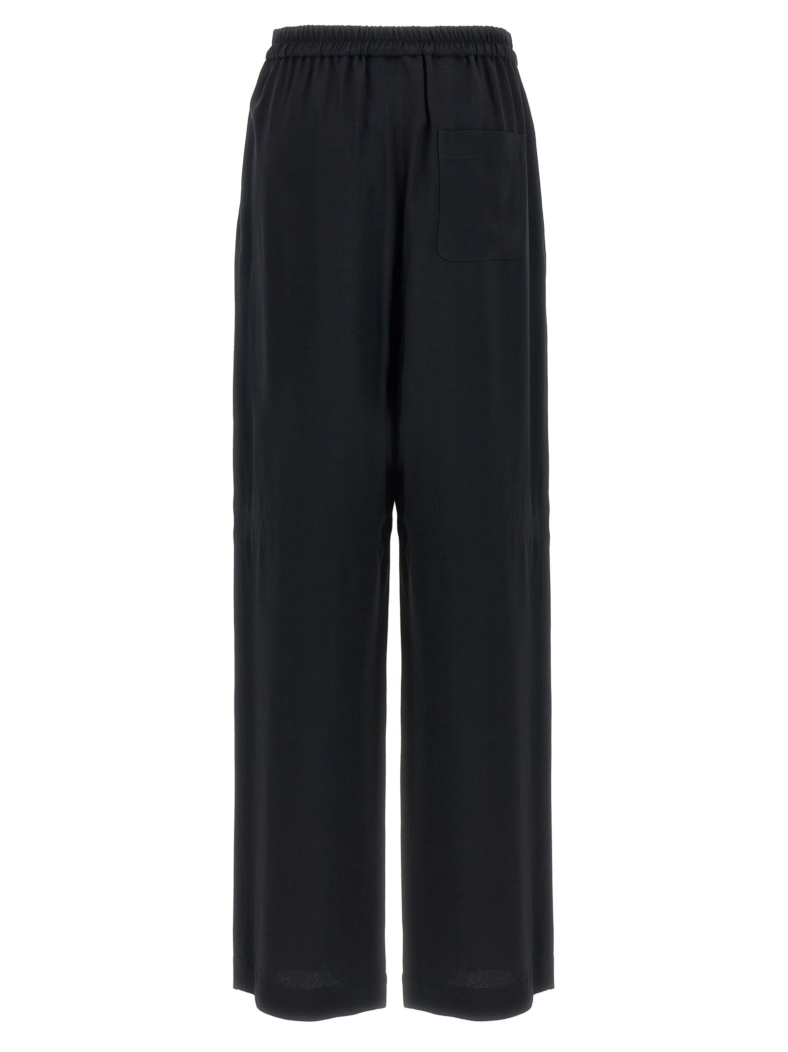 Chinos Pants by Moschino for women in acetate & viscose black features an utilitarian-chic silhouette, showcasing a utilitarian-chic with a long cut and for a refined look.