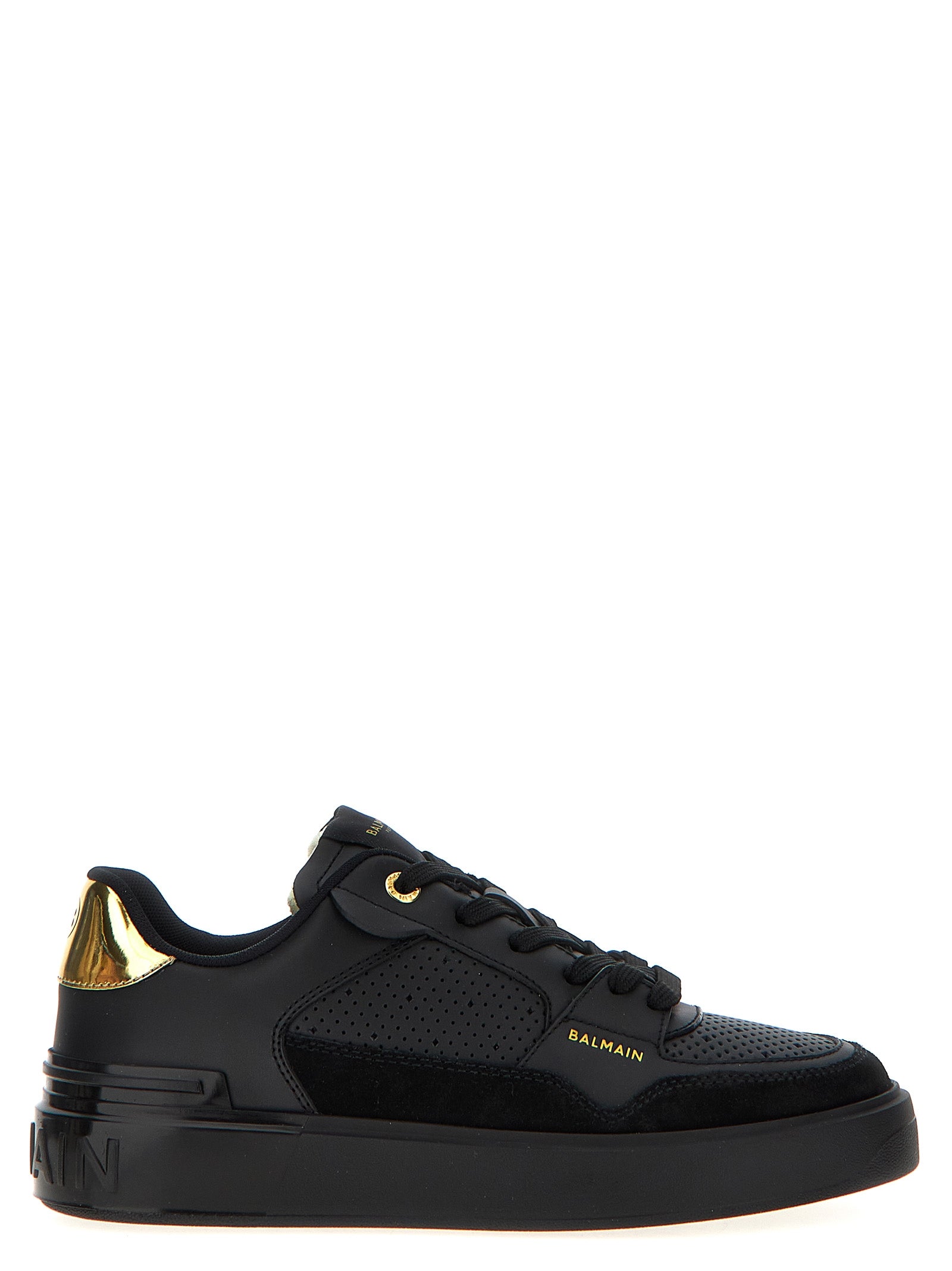 Sneakers by Balmain for women in calfskin leather black & print features a chic design, perfectly showcasing the chic fashion style of this Women's Fashion Calfskin Leather Sneakers.