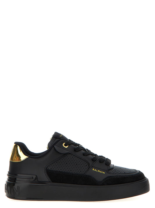 Sneakers by Balmain for women in calfskin leather black & print features a chic design, perfectly showcasing the chic fashion style of this Women's Fashion Calfskin Leather Sneakers.