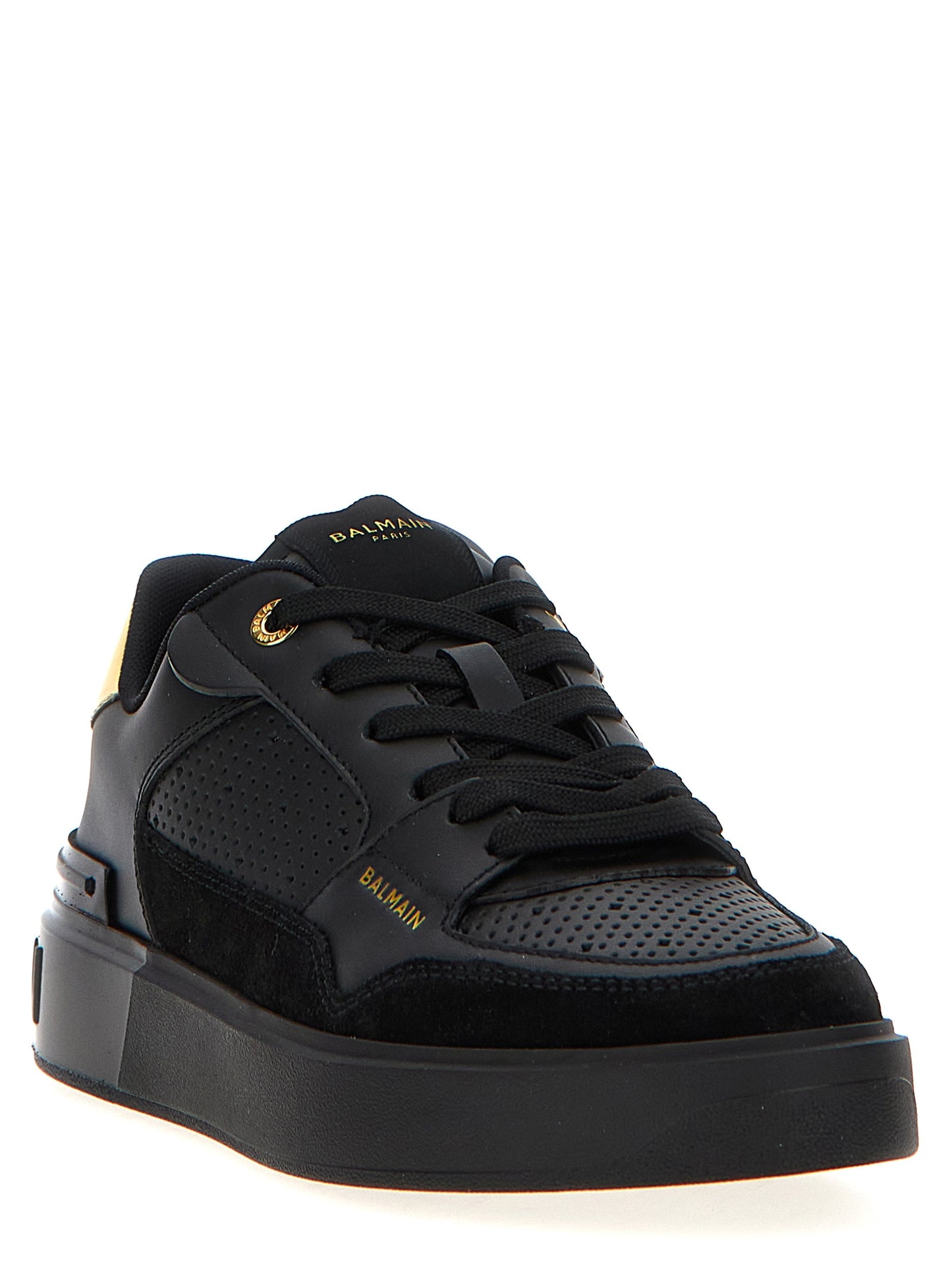 Sneakers by Balmain for women in calfskin leather black & print features an timeless silhouette from the Women's Fashion Calfskin Leather Sneakers collection, showcasing a signature fashion style with an timeless finish.