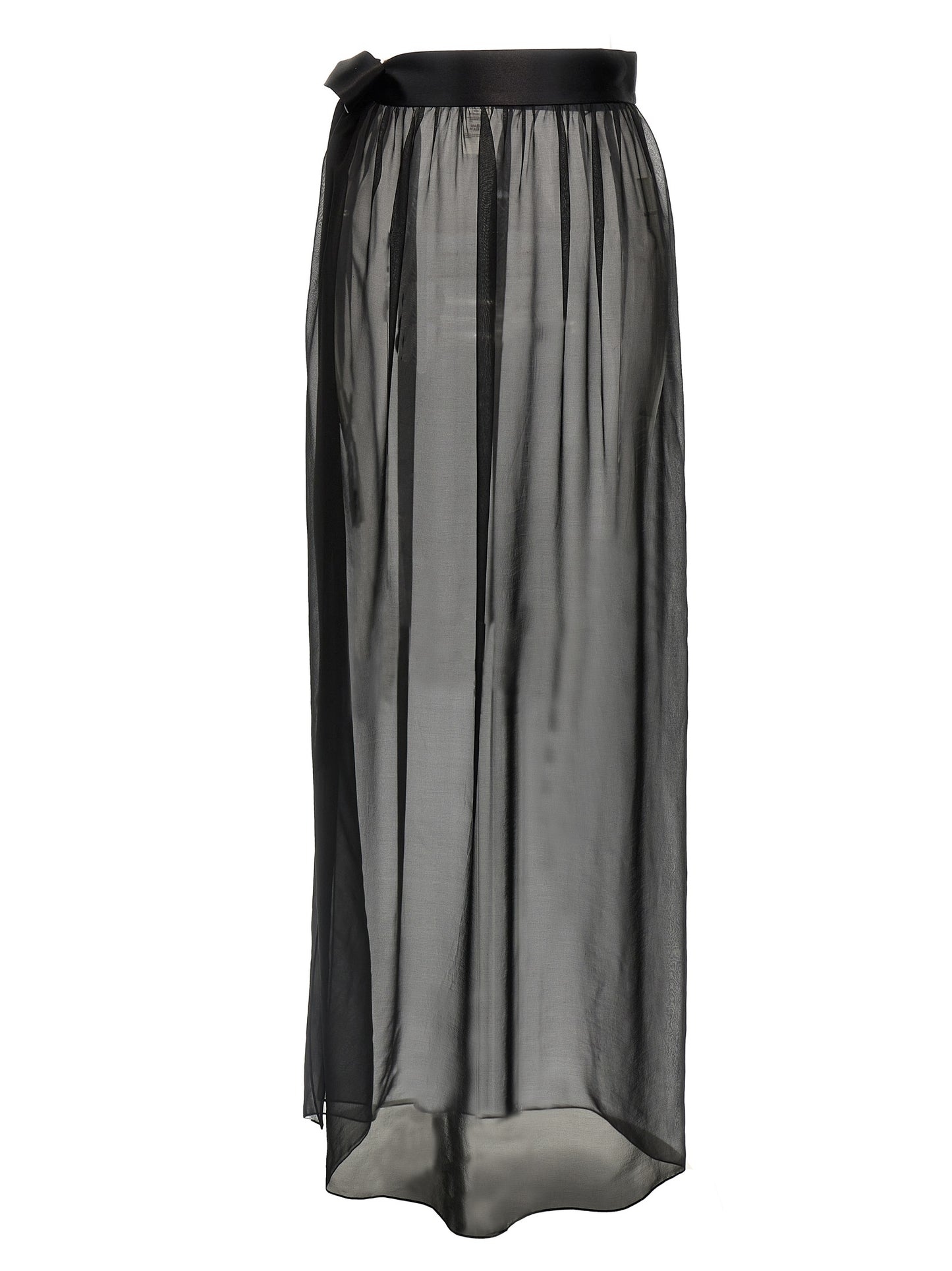 Skirt by Dolce & Gabbana for women in satin silk chiffon black showcases a dramatic silhouette, artfully capturing the essence of the Essence Women's Satin Silk Chiffon Mini Skirt in a dramatic mini cut for a refined look.
