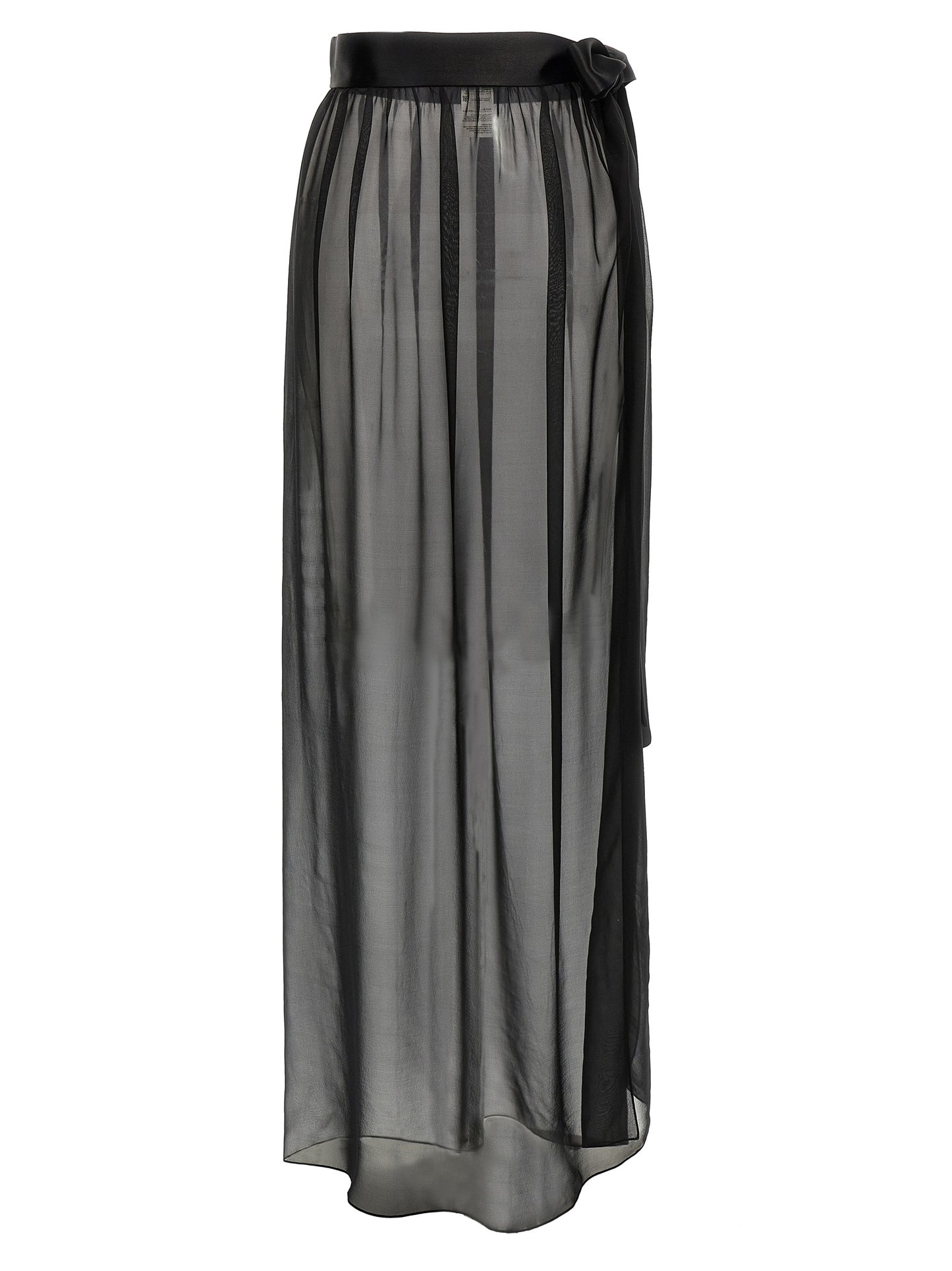Skirt by Dolce & Gabbana for women in satin silk chiffon black showcases a sultry silhouette, elegantly defined by its mini and the sophisticated sultry design of the Essence Women's Satin Silk Chiffon Mini Skirt.