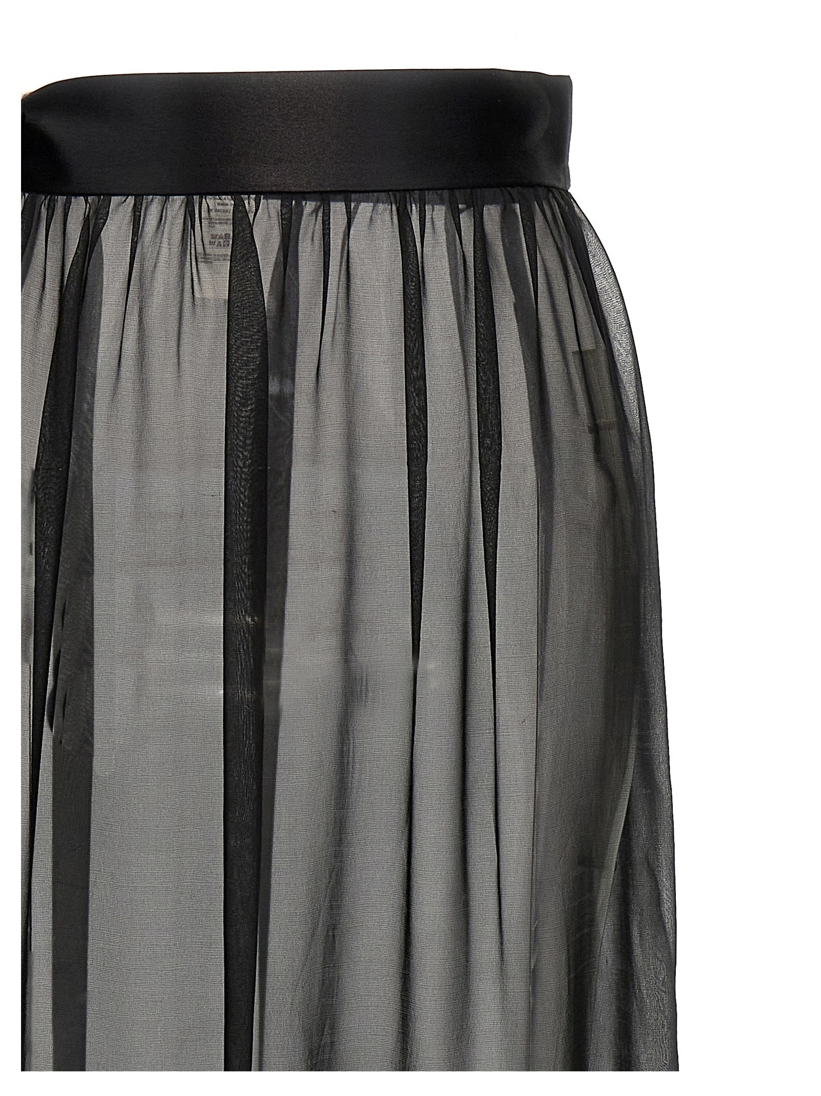 Skirt by Dolce & Gabbana for women in satin silk chiffon black features an relaxed-yet-refined silhouette that elegantly showcases the Essence Women's Satin Silk Chiffon Mini Skirt design and sophisticated mini.