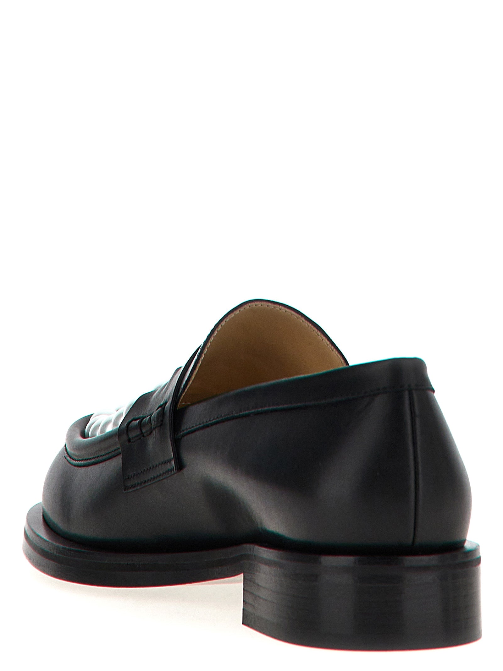 Flat Loafer Slip-On Shoes by MACH & MACH for women in calfskin leather bicolour, black & white features an effortless chic silhouette, showcasing the Women's Calfskin Leather Flat Loafer Slip-On Shoes design with an effortless chic flat and a for a effortless chic look.