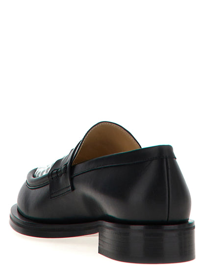 Flat Loafer Slip-On Shoes by MACH & MACH for women in calfskin leather bicolour, black & white features an effortless chic silhouette, showcasing the Women's Calfskin Leather Flat Loafer Slip-On Shoes design with an effortless chic flat and a for a effortless chic look.