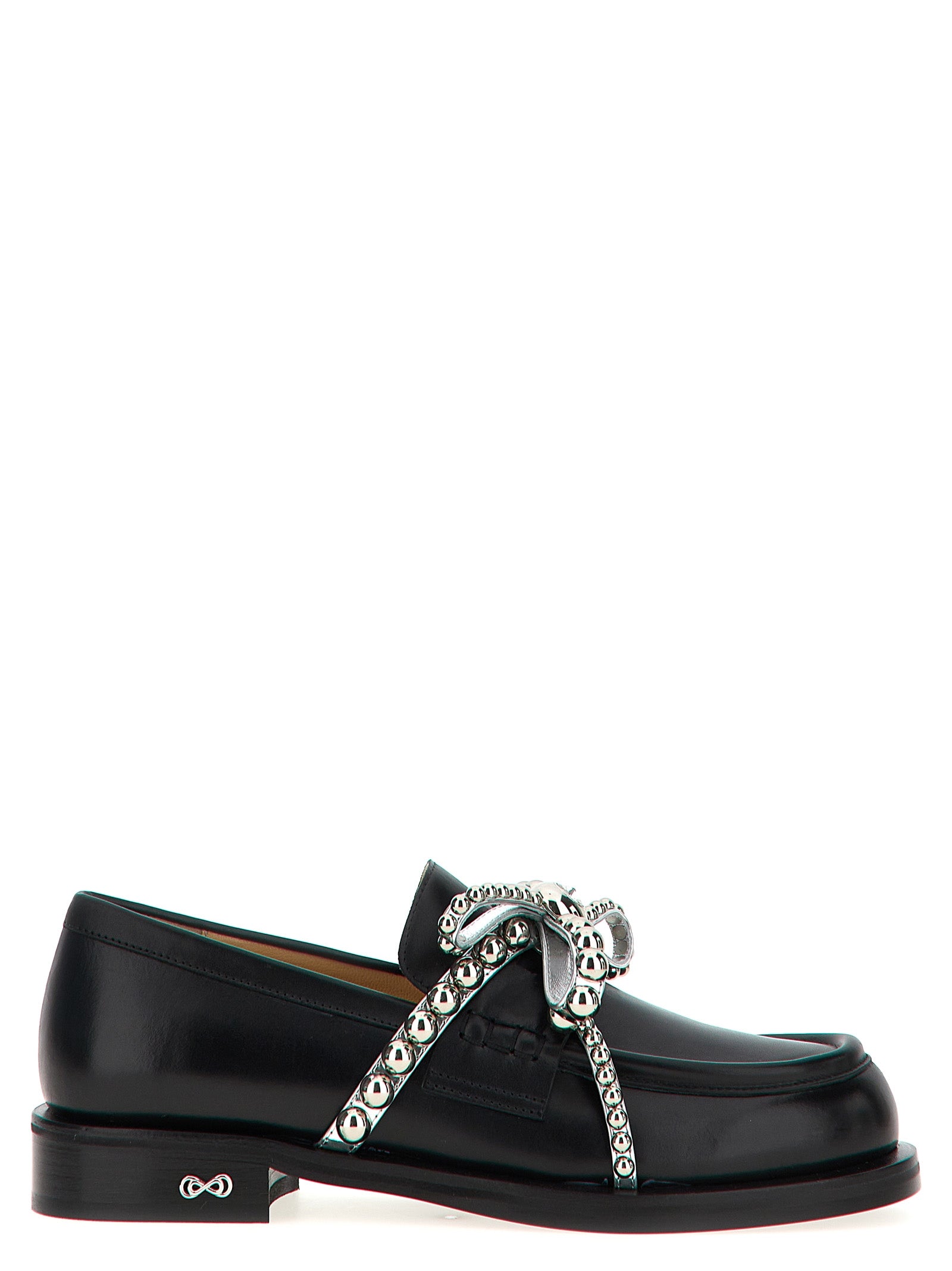 Flat Loafer Slip-On Shoes by MACH & MACH for women in leather & crystal black showcases a resplendent Essence Women's Leather & Crystal Flat Loafer Slip-On Shoes aesthetic, defined by its resplendent and elegant flat.