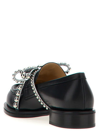 Flat Loafer Slip-On Shoes by MACH & MACH for women in leather & crystal black features an dynamic silhouette from the Essence Women's Leather & Crystal Flat Loafer Slip-On Shoes collection, defined by a dynamic and flat for a dynamic look.