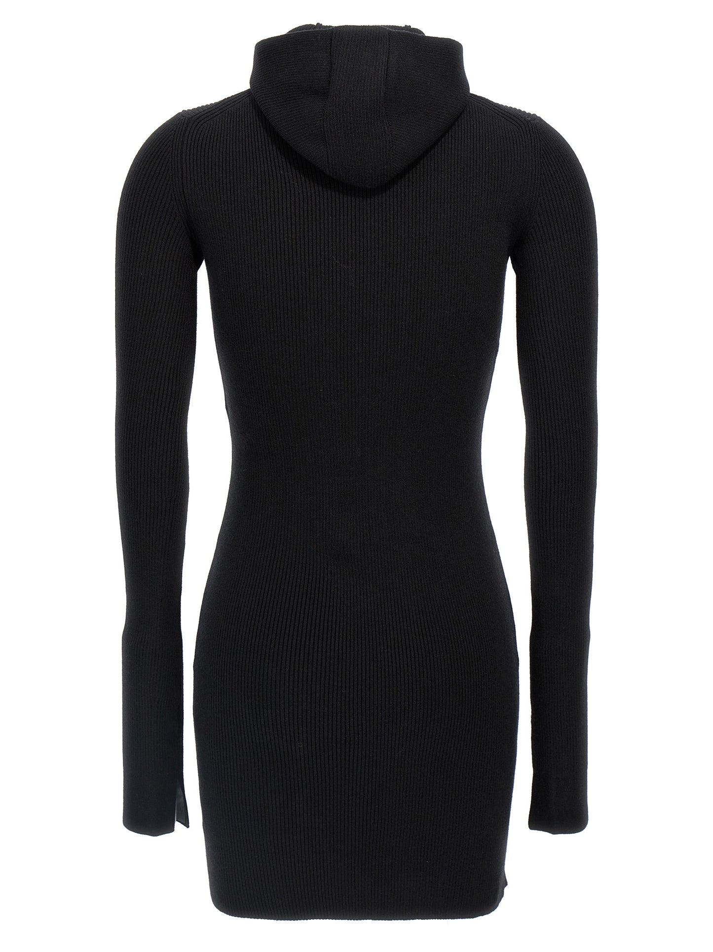 Hooded Dress by Fendi for women in wool & silk black features an magnificent silhouette, artfully detailed with a magnificent hooded neckline and that flows into an magnificent short.