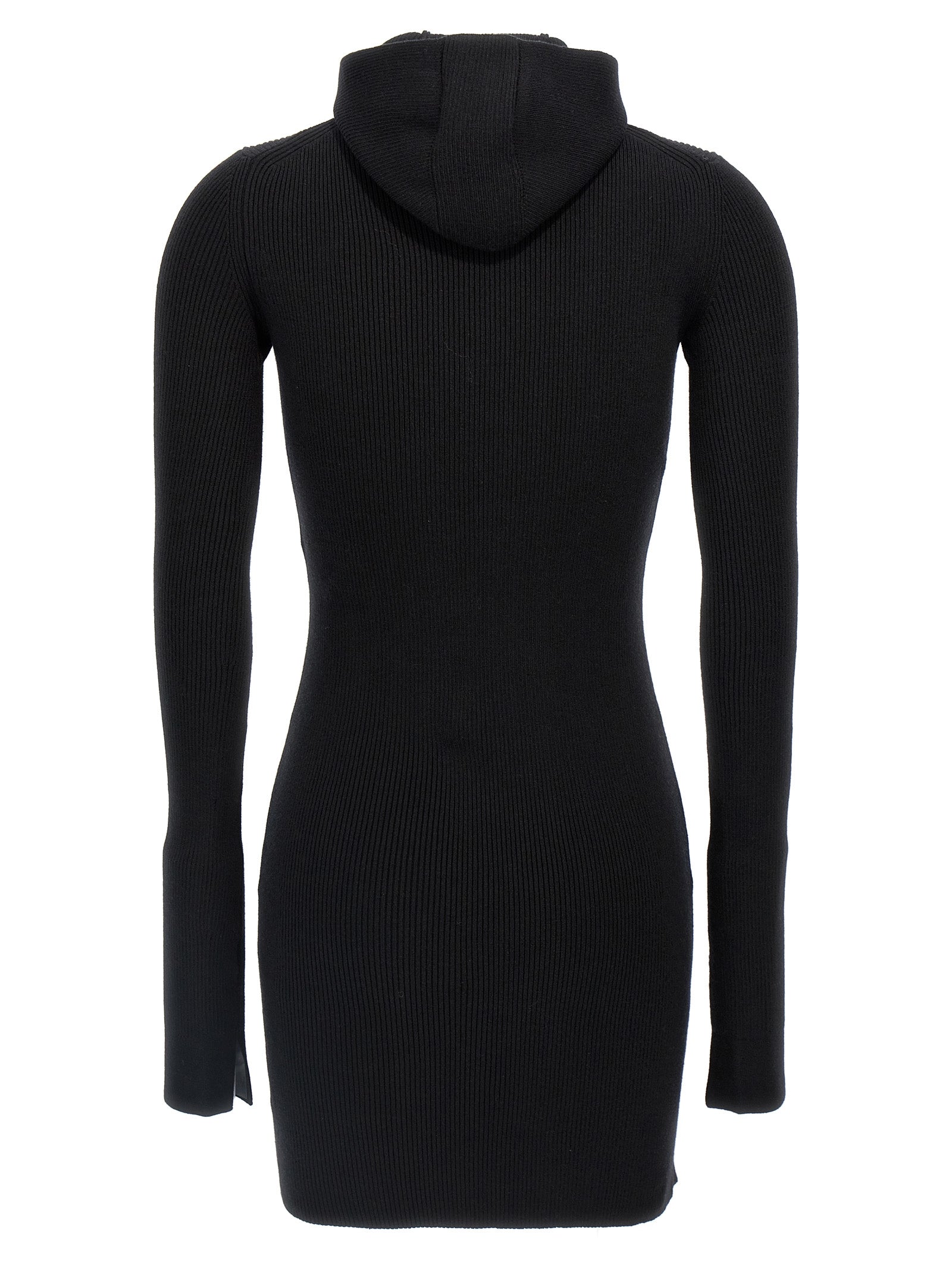Hooded Dress by Fendi for women in wool & silk black features an magnificent silhouette, artfully detailed with a magnificent hooded neckline and that flows into an magnificent short.