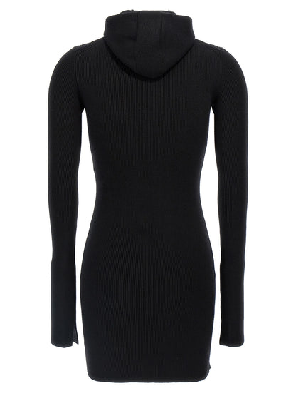 Hooded Dress by Fendi for women in wool & silk black features an magnificent silhouette, artfully detailed with a magnificent hooded neckline and that flows into an magnificent short.