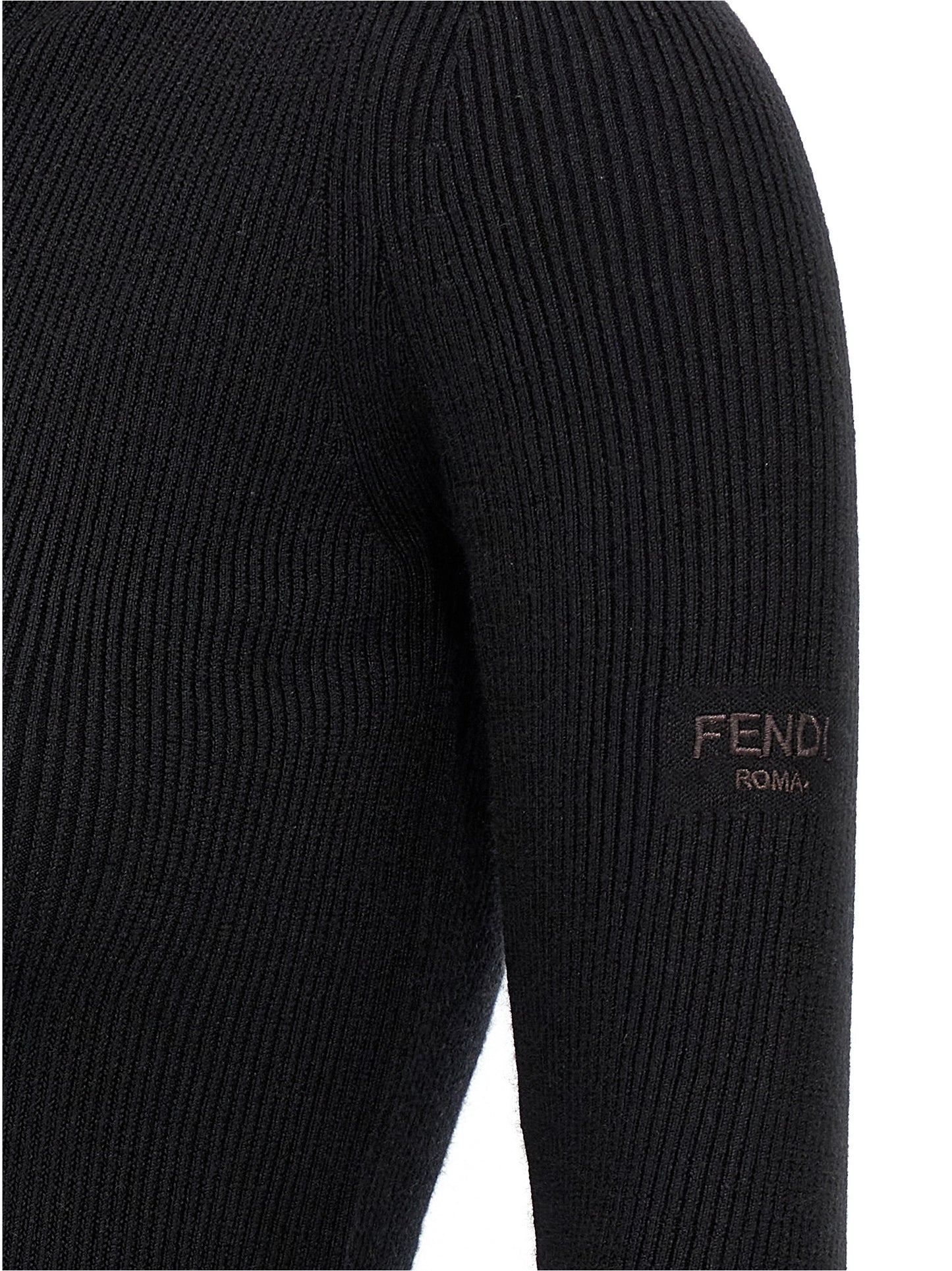Hooded Dress by Fendi for women in wool & silk black features an magnificent silhouette, artfully detailed with a magnificent and that flows into an magnificent short.