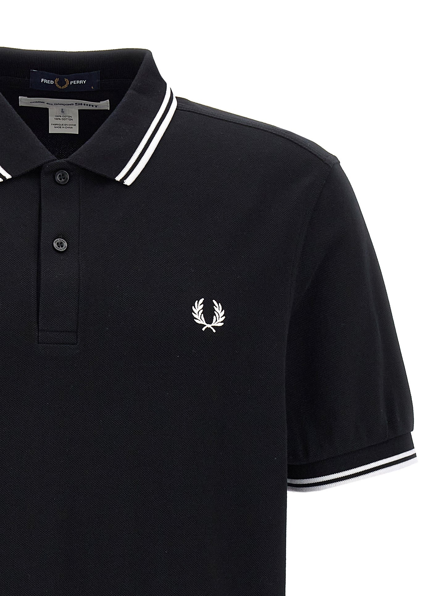 Comme Des Garçons Bicolor Cotton Polo Shirt