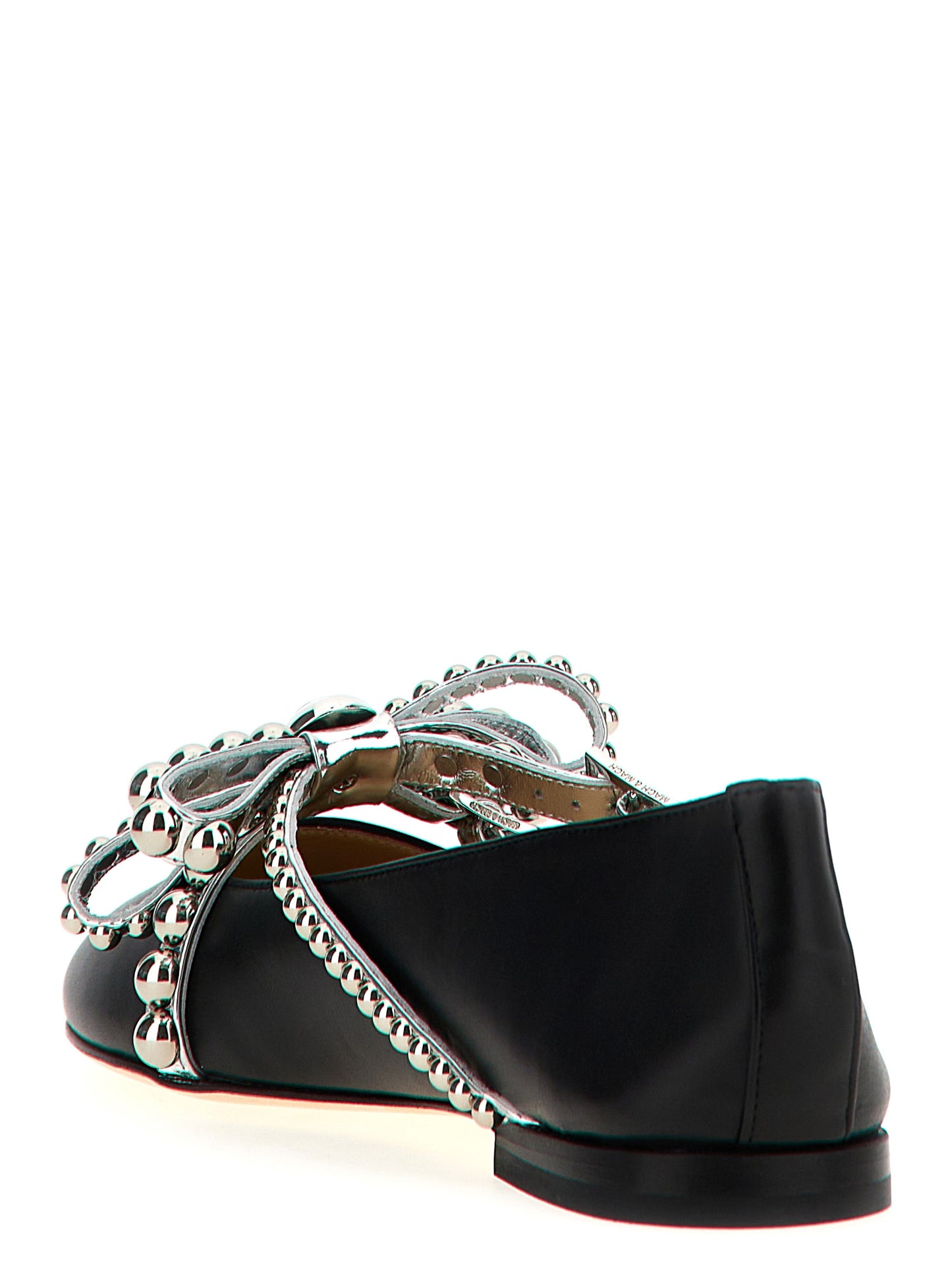 Ballet Flat Shoes by MACH & MACH for women in leather & crystal black presents a impeccable silhouette as Women's Leather & Crystal Ballet Flat Shoes, artfully designed with a and a impeccable for a refined, upscale finish.