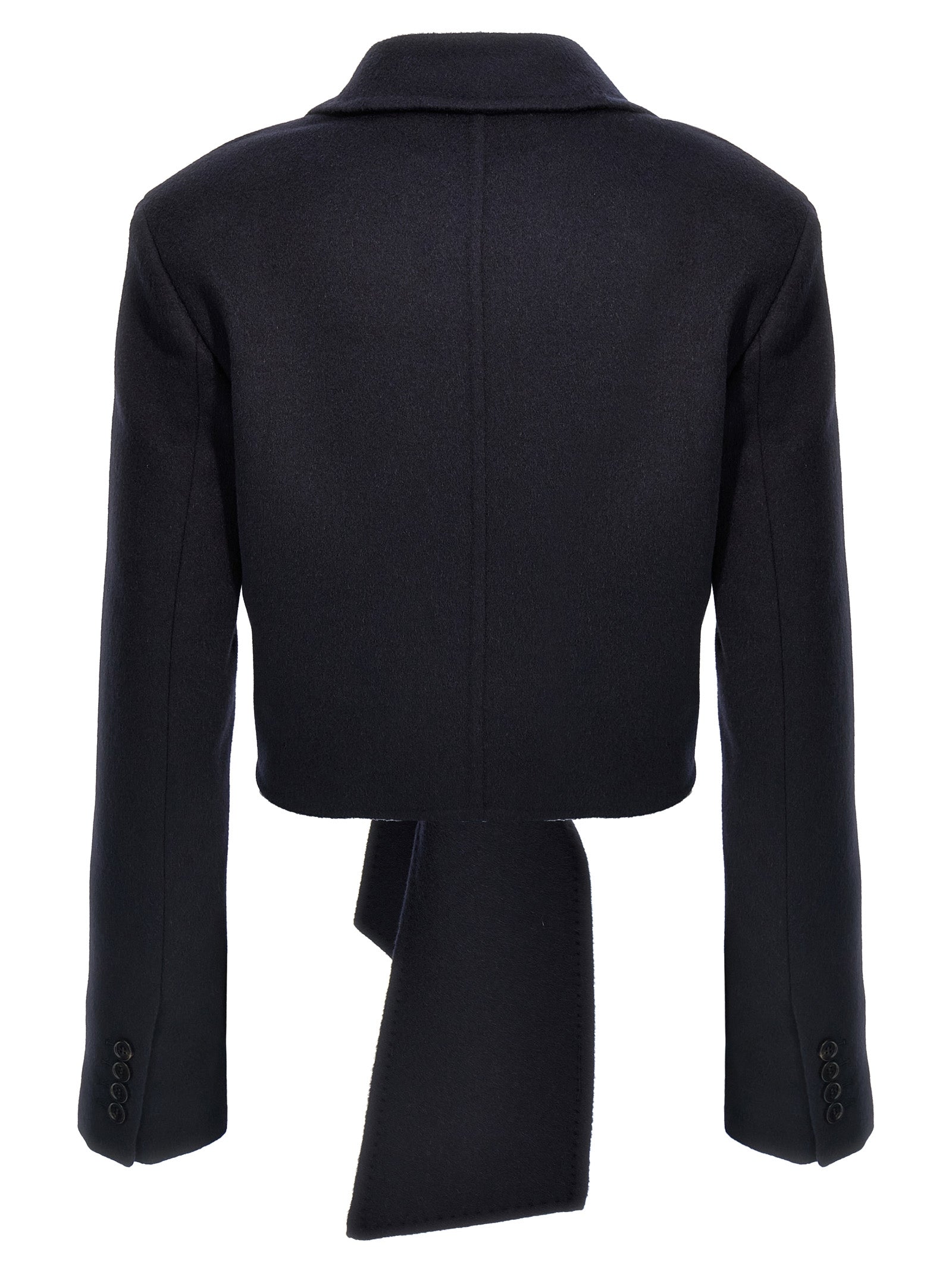 Overcoat by Max Mara for women in wool blue & camel showcases a enveloping silhouette, detailed with distinctive and a enveloping lapel neckline.