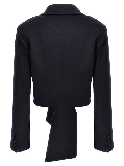 Overcoat by Max Mara for women in wool blue & camel showcases a enveloping silhouette, detailed with distinctive and a enveloping lapel neckline.