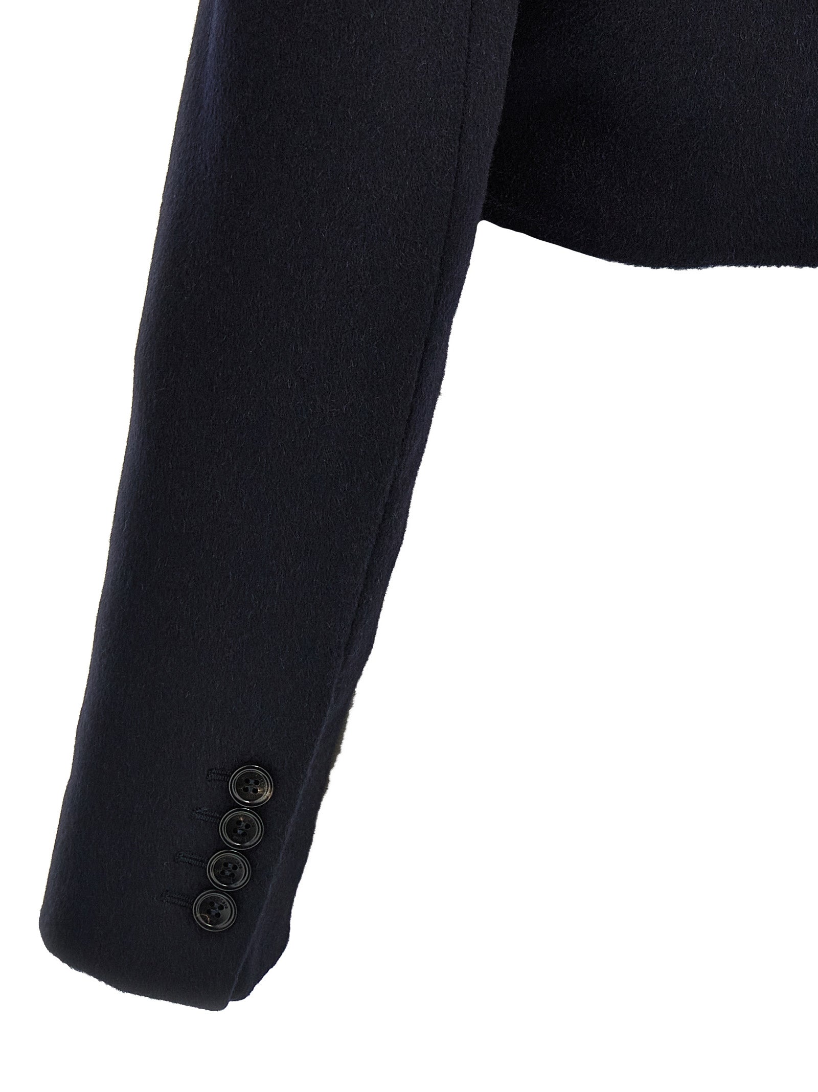 Overcoat by Max Mara for women in wool blue & camel features an voluminous silhouette, showcasing distinct and a voluminous for a truly voluminous aesthetic.