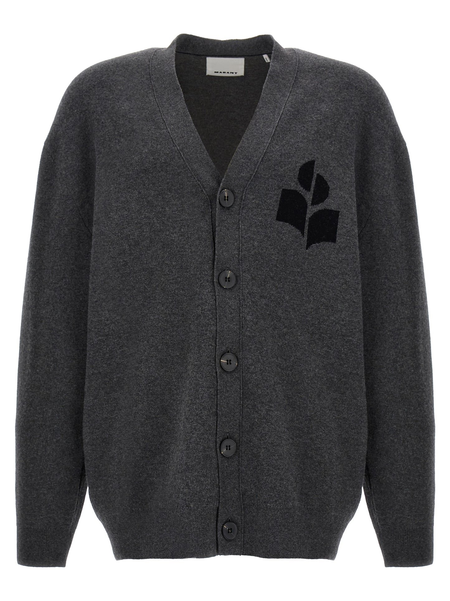 Cardigan by Isabel Marant for men in wool cotton gray & jacquard showcases a luxurious silhouette, meticulously detailed with a sophisticated and for a refined finish.