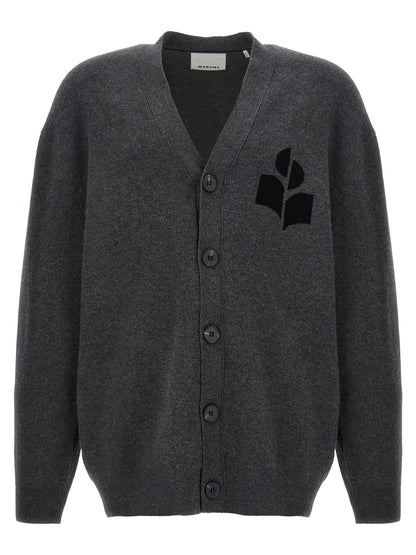 Cardigan by Isabel Marant for men in wool cotton gray & jacquard showcases a luxurious silhouette, meticulously detailed with a sophisticated and for a refined finish.