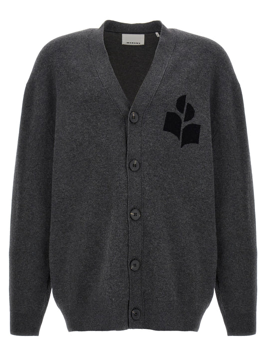Cardigan by Isabel Marant for men in wool cotton gray & jacquard showcases a luxurious silhouette, meticulously detailed with a sophisticated and for a refined finish.