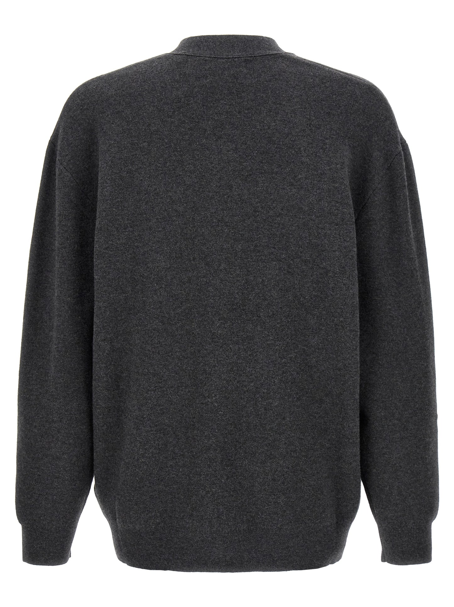 Cardigan by Isabel Marant for men in wool cotton gray & jacquard showcases a captivating silhouette, artfully detailed with a captivating and for a truly sophisticated captivating look.