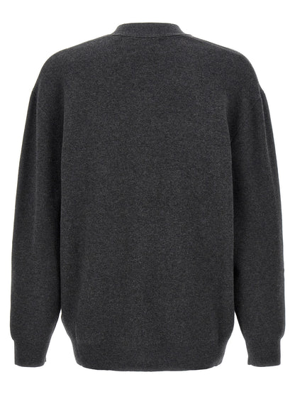 Cardigan by Isabel Marant for men in wool cotton gray & jacquard showcases a captivating silhouette, artfully detailed with a captivating and for a truly sophisticated captivating look.