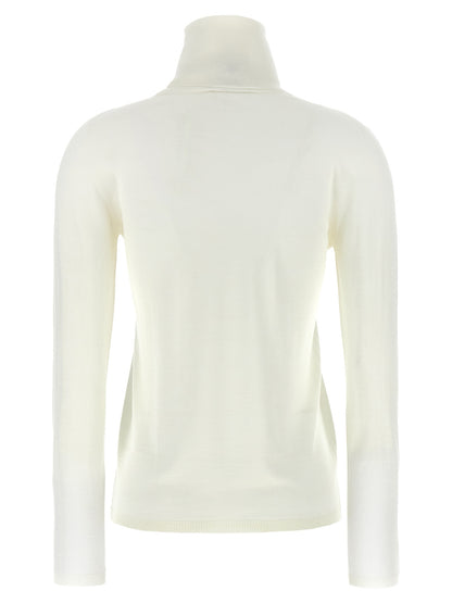 Cardigan by Max Mara for women in virgin wool white showcases a captivating silhouette, artfully detailed with a captivating and for a truly sophisticated captivating look.