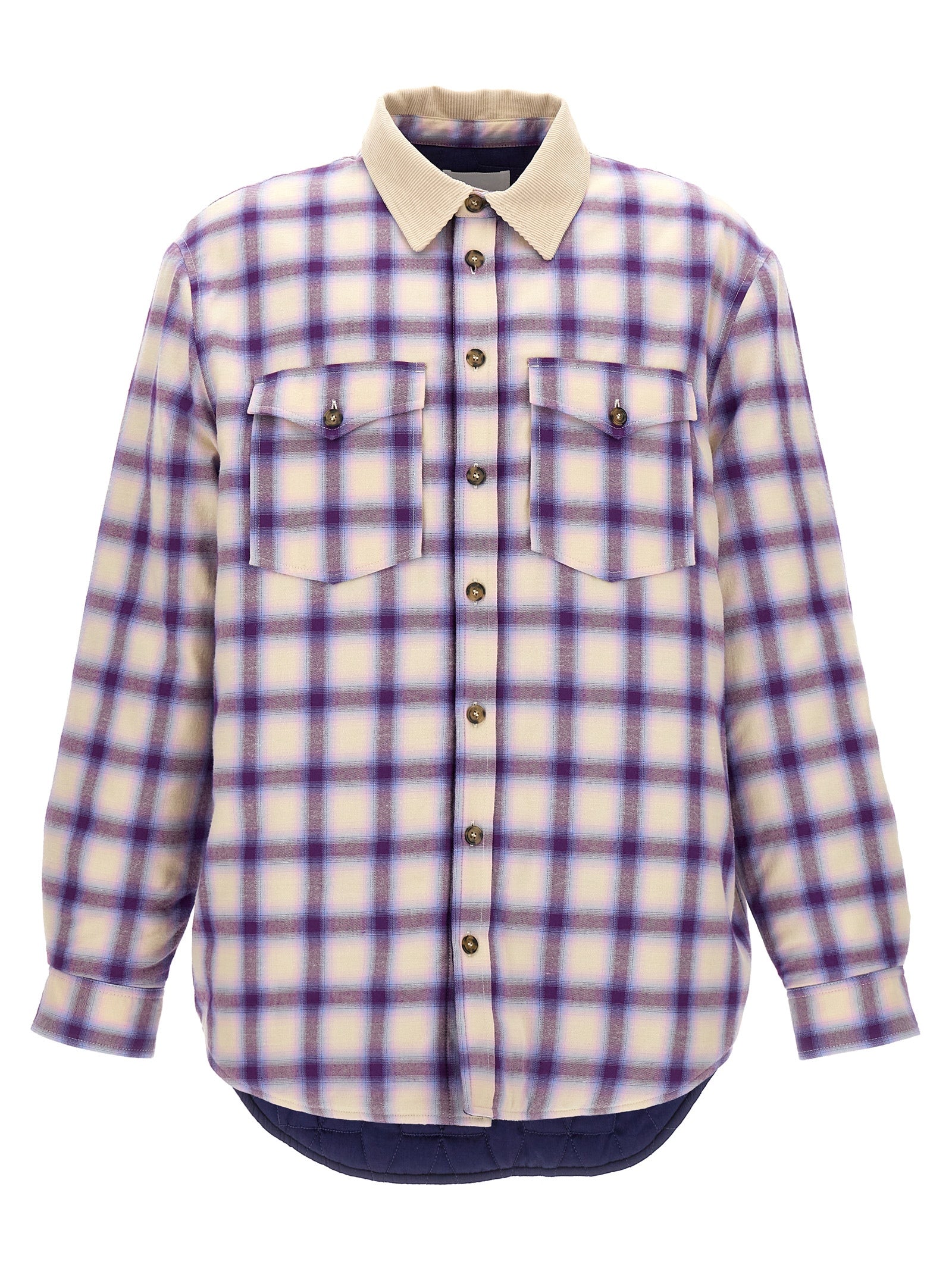 Windbreaker Jacket by Isabel Marant for men in cotton corduroy multicolor & checked features an enduring silhouette, showcasing technical pockets & windproof and a sophisticated for a truly enduring aesthetic.