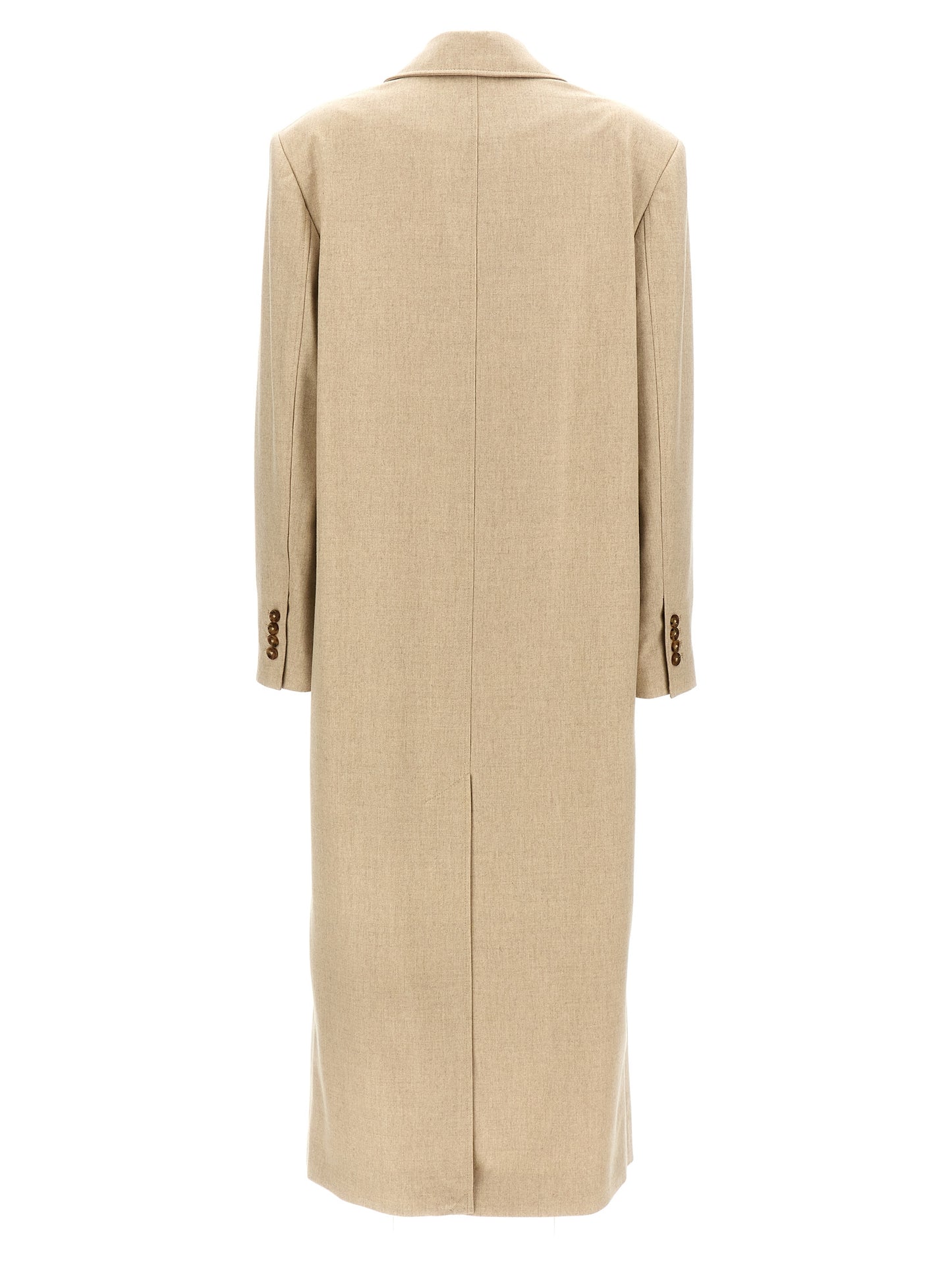 Overcoat by Loulou De Saison for women in cashmere virgin wool beige features a cosy chic silhouette, artfully detailed with a sophisticated and premium pockets for a cosy chic finish.