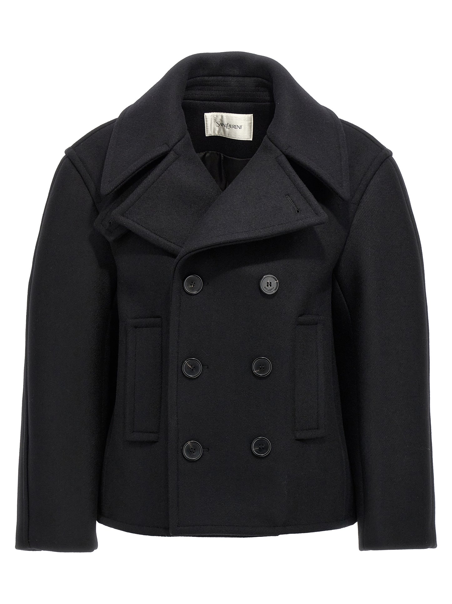 Vest by Saint Laurent for women in virgin wool black features a stylish silhouette, showcasing distinct insulated and a refined for a truly stylish finish.