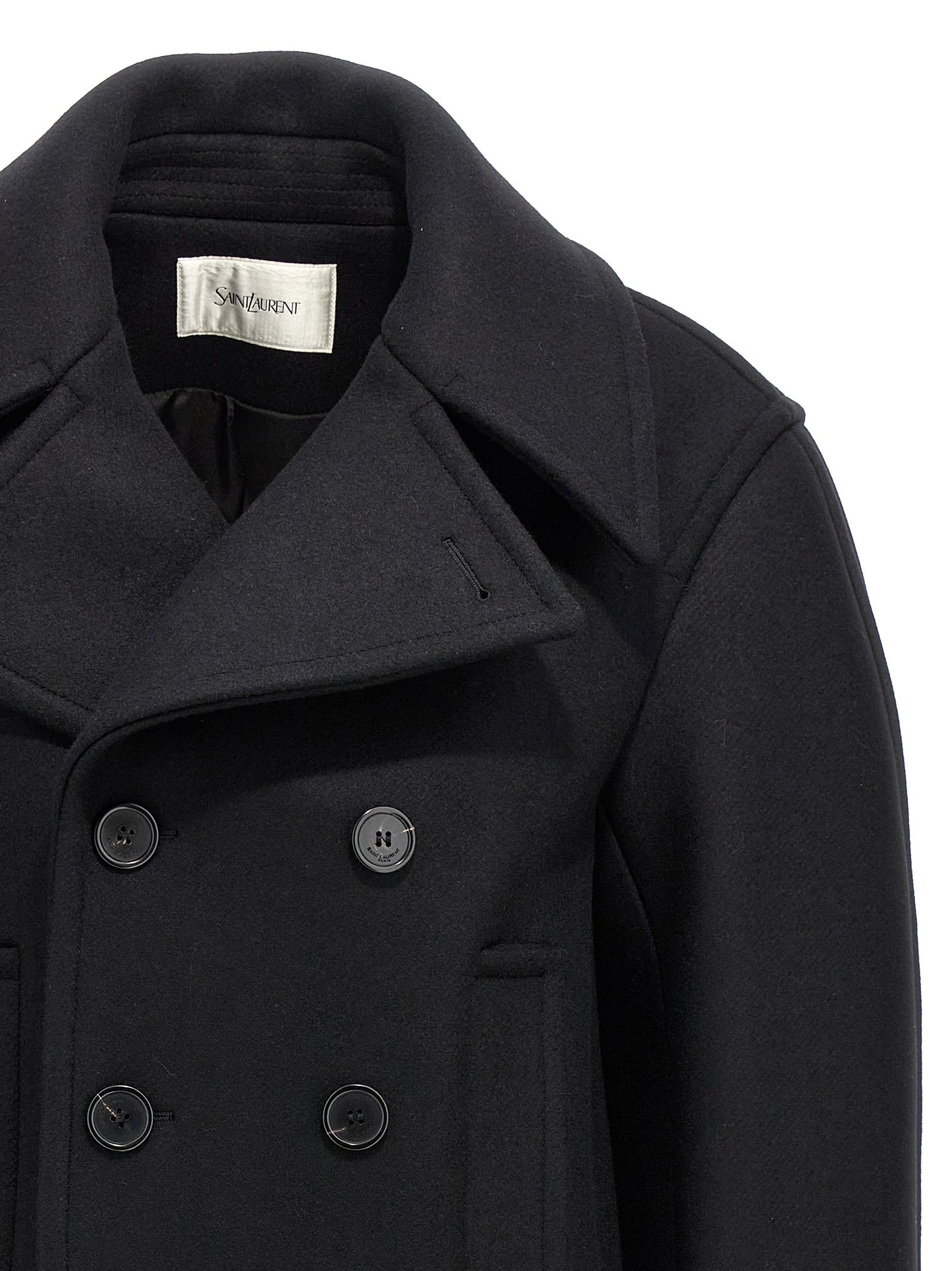 Vest by Saint Laurent for women in virgin wool black features a chic silhouette, expertly detailed with a refined and premium insulated for a truly chic look.