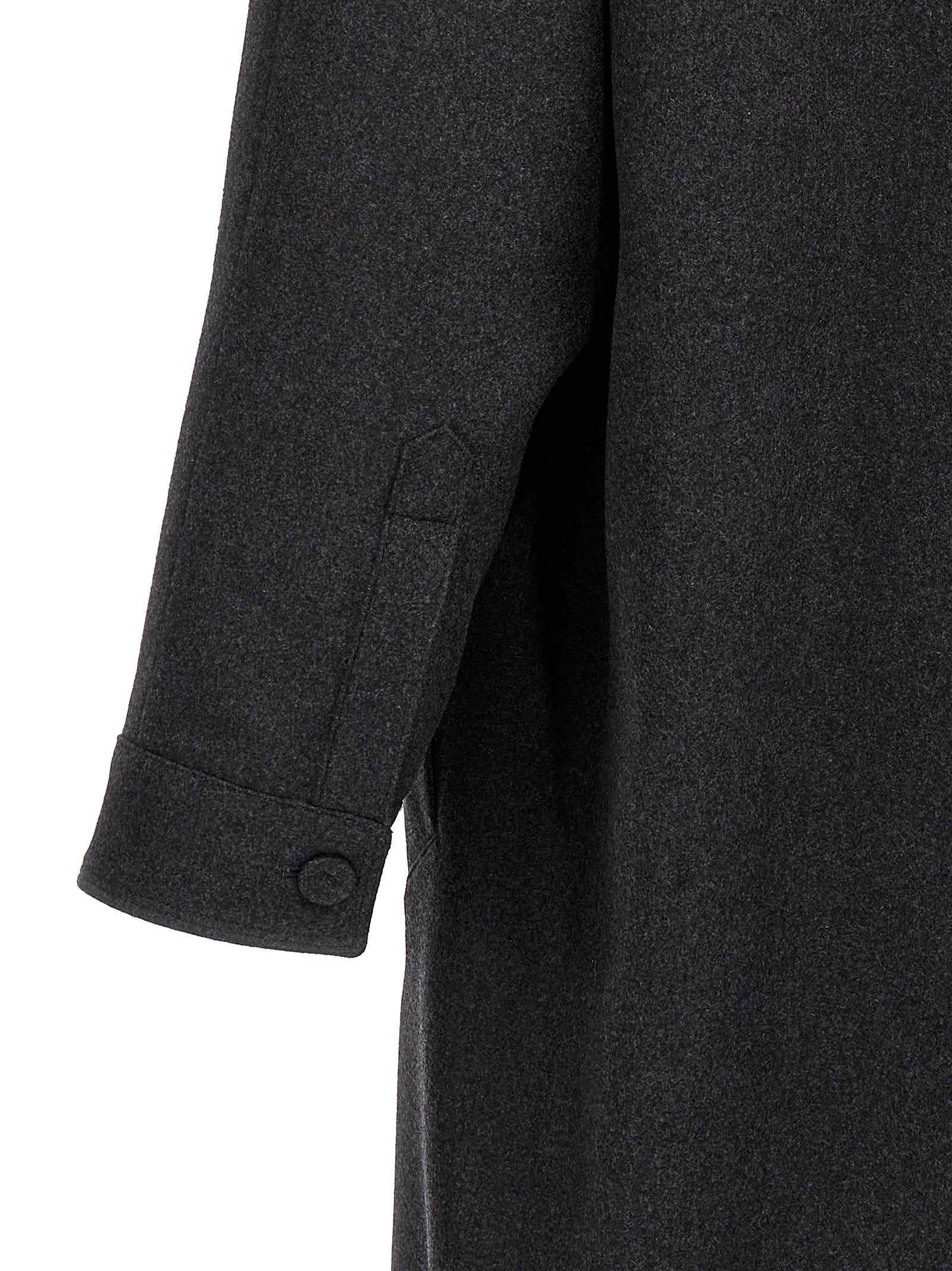 Overcoat by Fendi for men in cashmere gray presents a luxurious silhouette, showcasing a luxurious and sophisticated pockets for a premium, luxurious look.