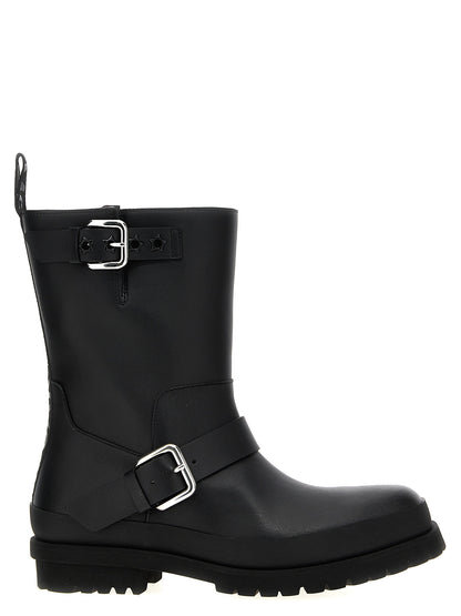 Ankle Biker Strap Boots by Stella McCartney for women in polyester black showcases a ergonomic silhouette from the City Women's Polyester Ankle Biker Strap Boots collection, featuring a ergonomic and a ergonomic .