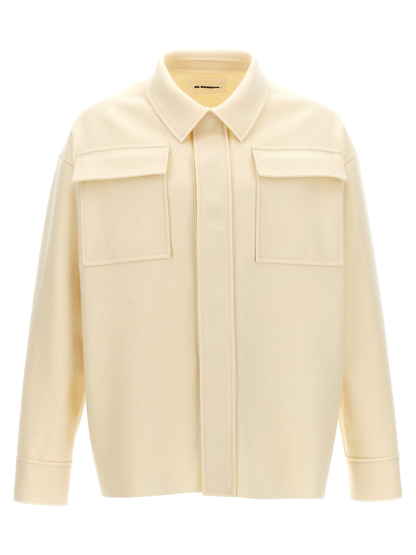 Shirt by Jil Sander for men in polyamide wool white, featuring a nuanced and nuanced for a sophisticated finish.