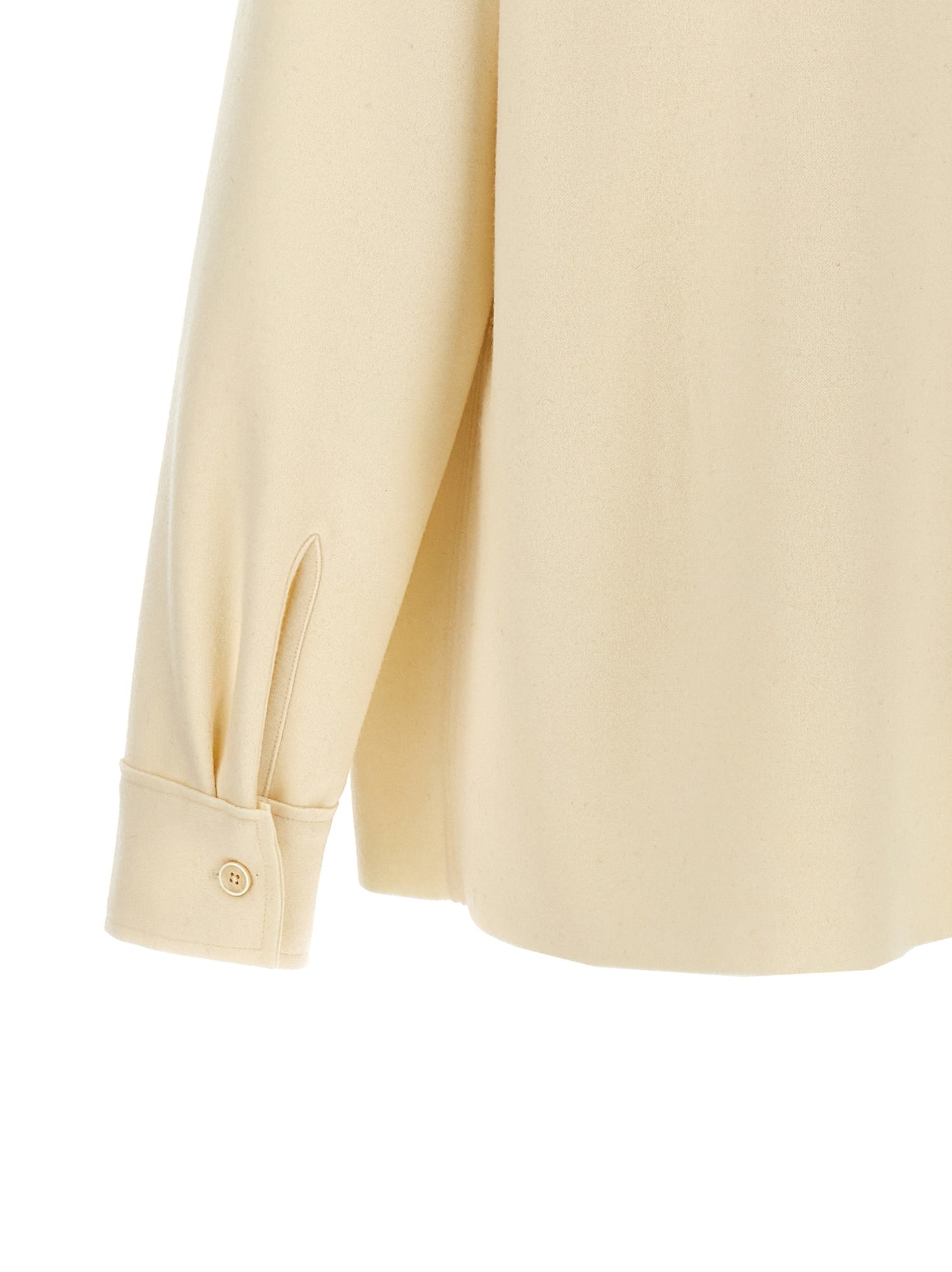 Shirt by Jil Sander for men in polyamide wool white showcases a sharp silhouette, elegantly detailed with a sharp and sharp .
